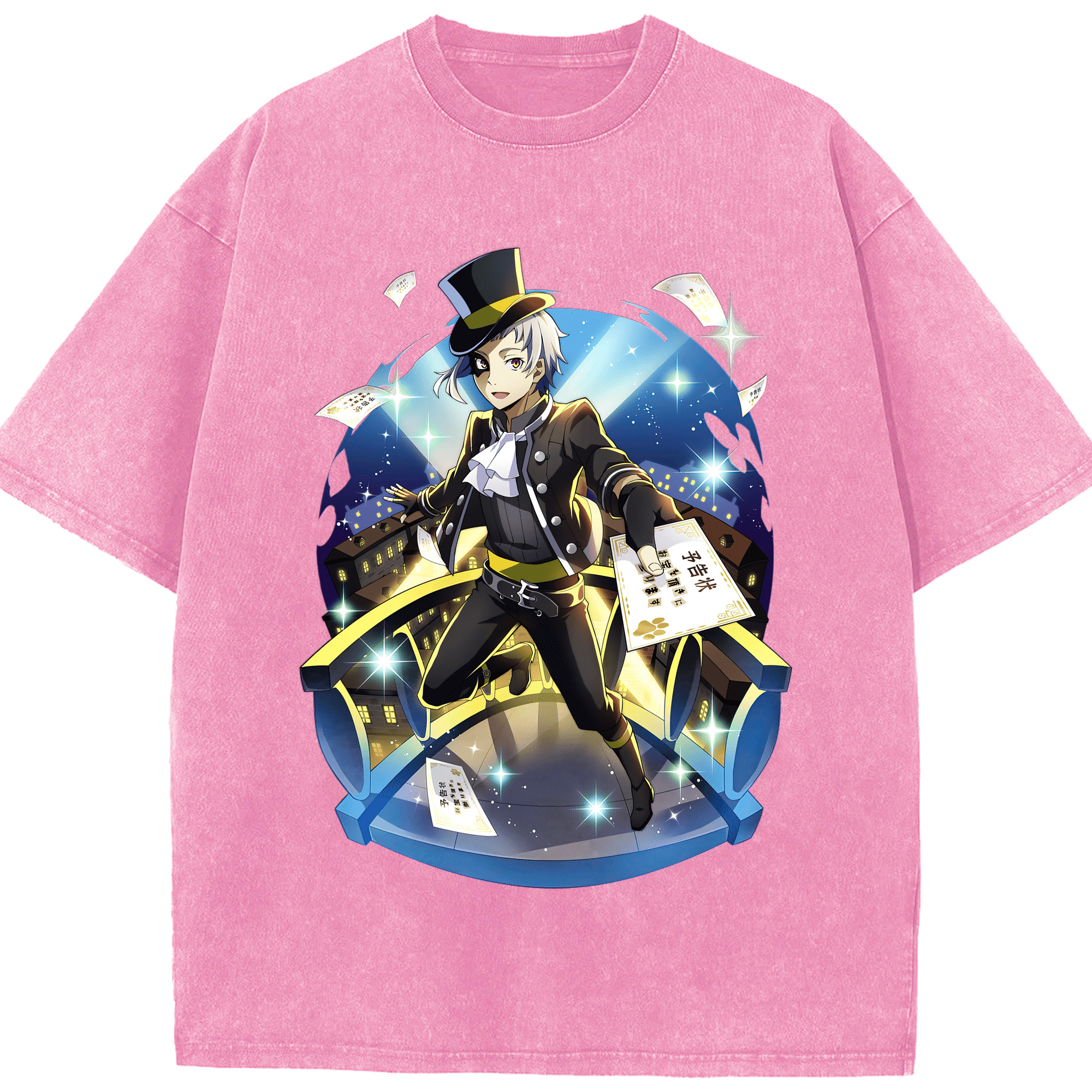 （画像用） 文豪ストレイドッグス Bungo Stray Dogs 綿100% ヴィンテージ風 半袖Tシャツ（フロントプリント）